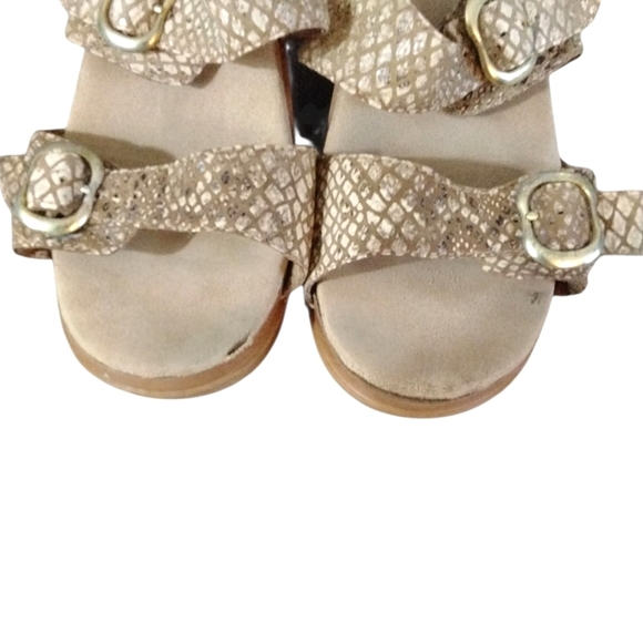 Dansko Sophie Sandal Snake Embossed Double Strap Buckle Mule Sandals Size 11 - Picture 3 of 10
